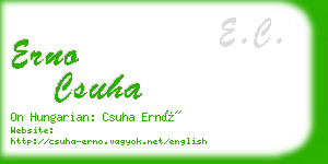 erno csuha business card